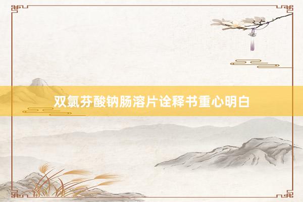 双氯芬酸钠肠溶片诠释书重心明白